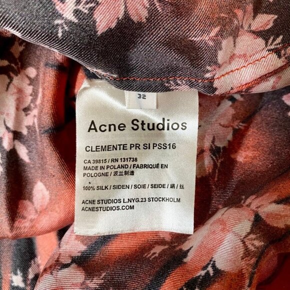 Clemente Botanical Silk Slip Midi Dress Asymmetric Sz 32 XXS/0 - Picture 9 of 14